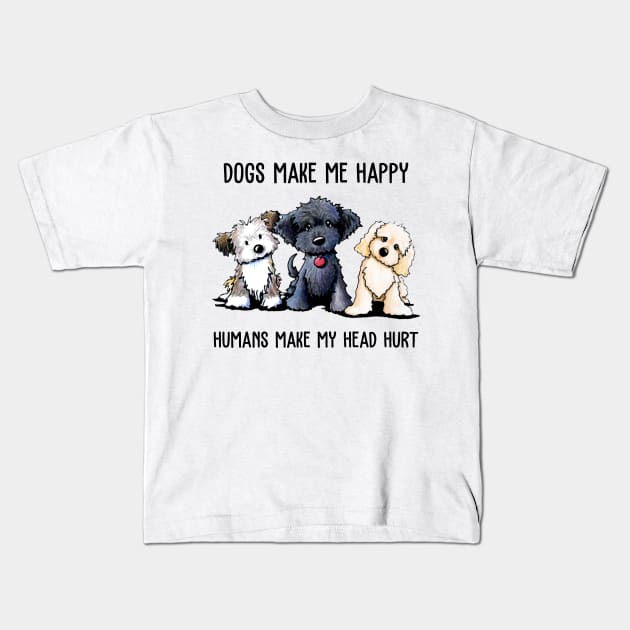 Shih Tzu Dogs Make Me Happy Humans Make My Head Hurt Shirt Kids T-Shirt by Rozel Clothing